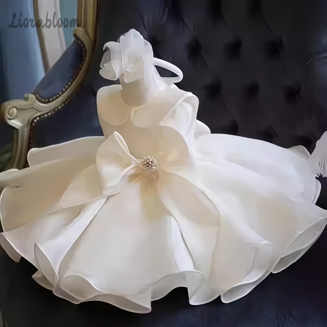 Formal Women'S Wear - ชุดเดรสประดับมุกสีขาว ชุดเดรสสาวดอกไม้ในงานแต่งงาน ชุดสาวดอกไม้สีขาว ชุดปาร์ตี้ ชุดทางการที่หรูหรา