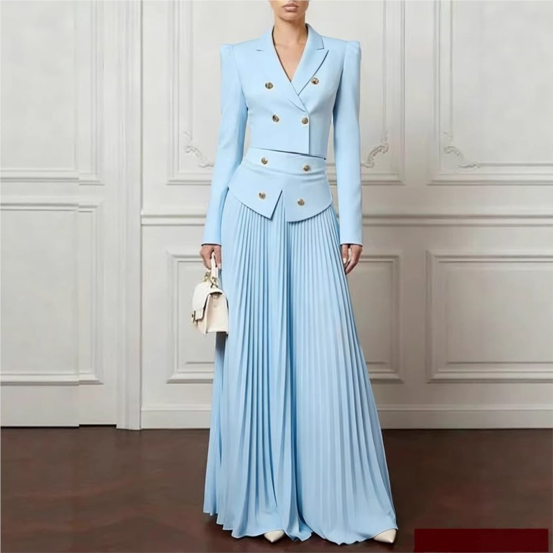 Formal Women'S Wear - ชุดสูท 2 ชิ้น ดีไซน์หรูหรา เสื้อเบลเซอร์ติดกระดุมปกเสื้อ &