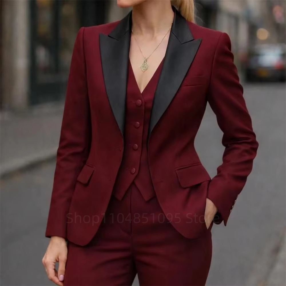 Formal Women'S Wear - ชุดสูทผู้หญิงแฟชั่น คุณภาพสูง 3 ชิ้น เสื้อแจ็คเก็ต กางเกง