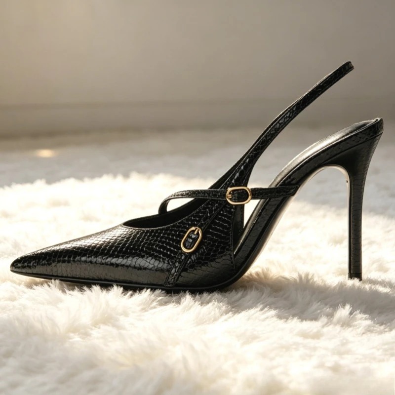 รองเท้าส้นสูงหัวแหลมหนังแท้แบบ - Slingback Heel Formal บทวิจารณ์และราคา
