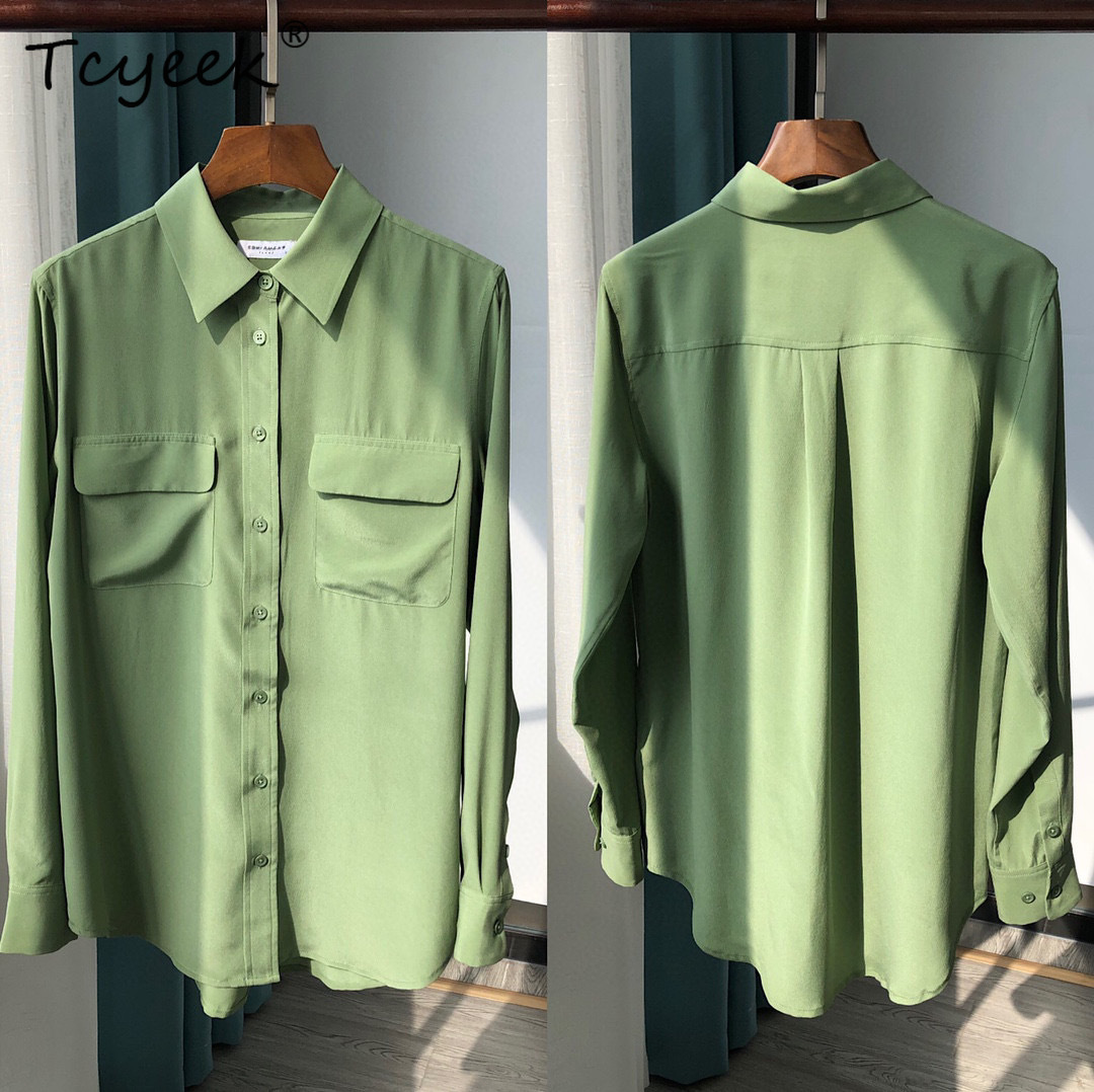 Tcyeek 18 มม.100% จริง Sandwas - Silk Blouse Button บทวิจารณ์และราคา