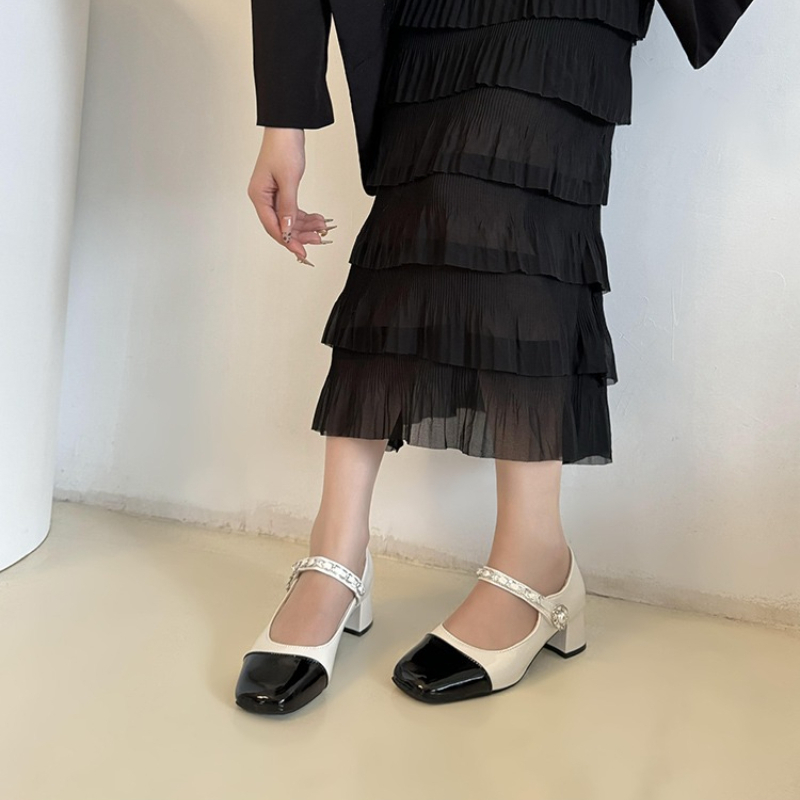รองเท้าส้นสูงแบบหนาประดับมุก ร - Formal Women'S Wear บทวิจารณ์และราคา