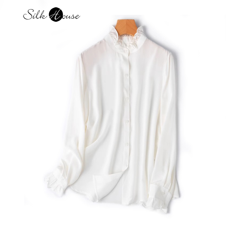 2025 แฟชั่นผู้หญิงใหม่ 100% ผ้ - Silk Blouse Button บทวิจารณ์และราคา