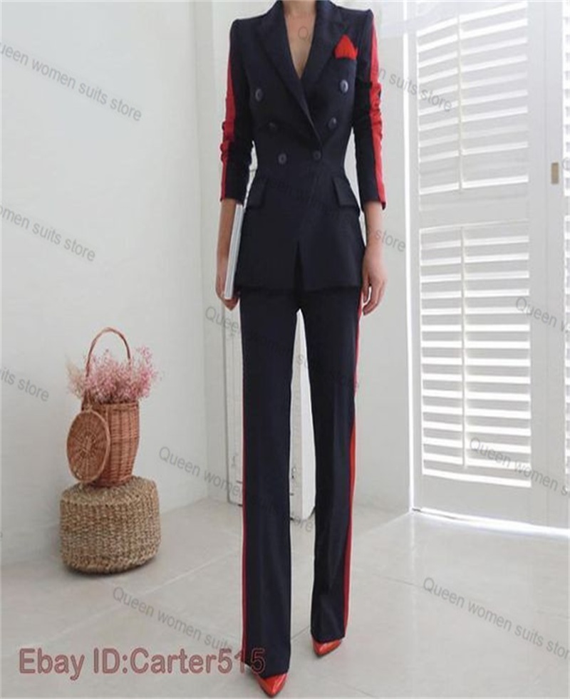 สีแดงสีดําฤดูใบไม้ร่วงผู้หญิงช - Women Formal Wear Coat บทวิจารณ์และราคา