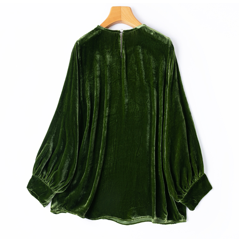 เสื้อผู้หญิงผ้าไหมกำมะหยี่ ซับ - Silk Blouse Button บทวิจารณ์และราคา