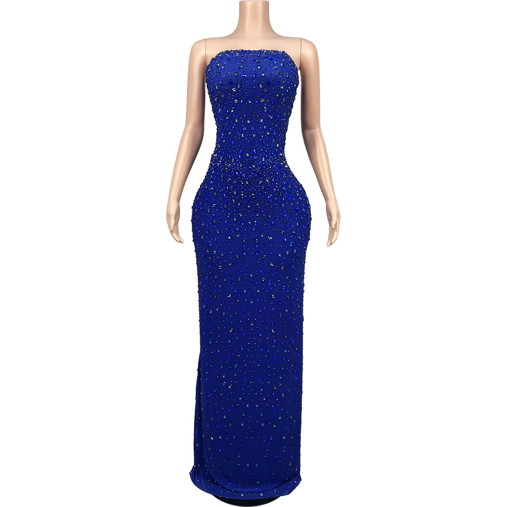 ชุดราตรีเกาะอกสีน้ำเงินประดับค - Formal Gala Wear Women บทวิจารณ์และราคา